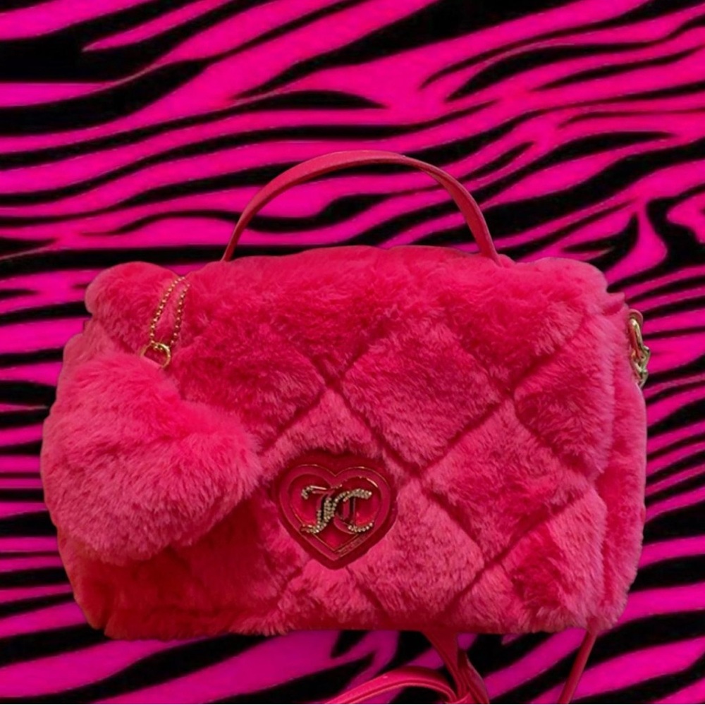 Juicy Couture Hot Pink Faux Fur Crossbody